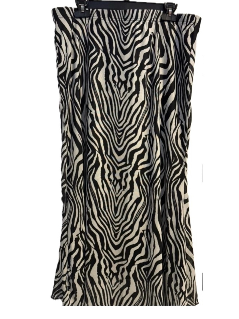 Zebra-Print Maxi Skirt sz 3XL, US 18/20 Black White